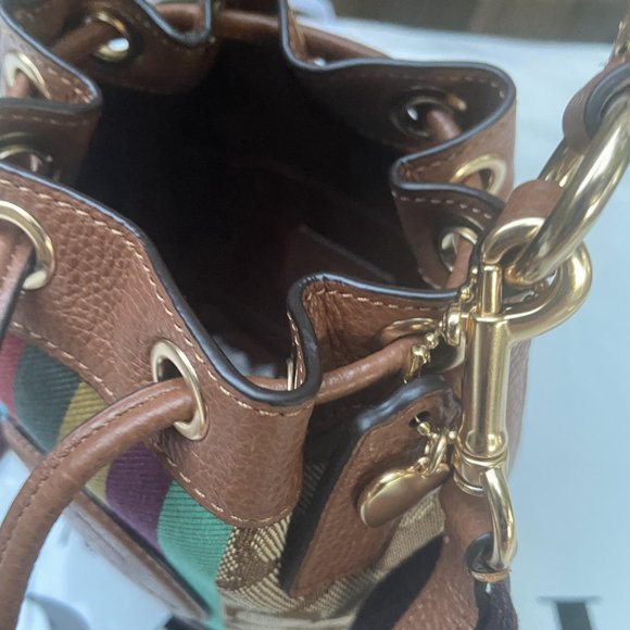 Coach C5639 DEMPSEY DRAWSTRING BUCKET 15 HANDBAG - Picture 7 of 7